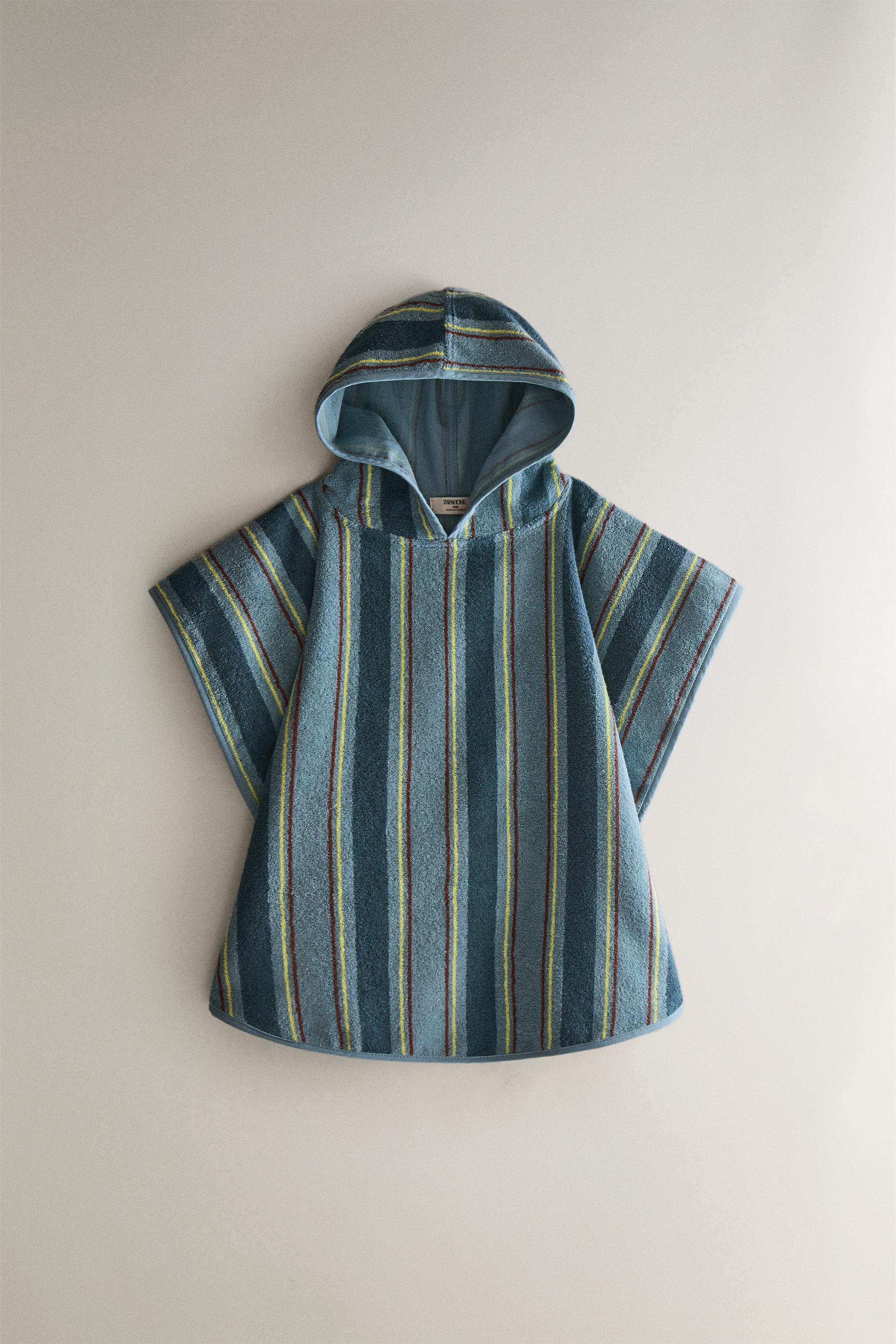 KIDS' STRIPED BEACH PONCHO